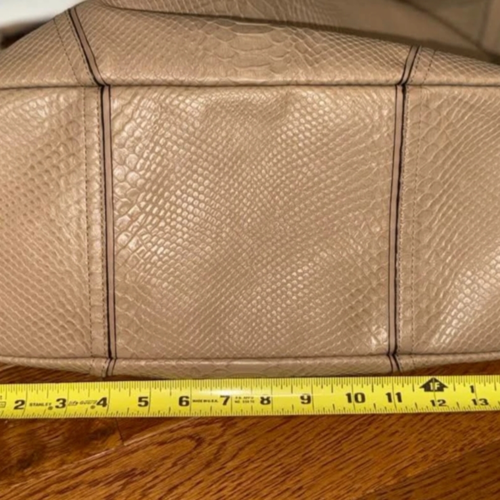 Coach Hadley Python Leather Suede Brown Shopping Tote E1461-F30963 - Picture 9 of 13